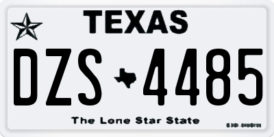 TX license plate DZS4485