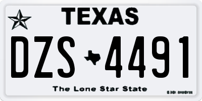 TX license plate DZS4491