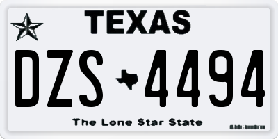 TX license plate DZS4494