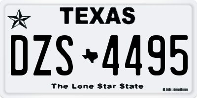 TX license plate DZS4495