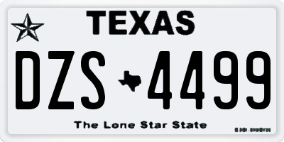 TX license plate DZS4499