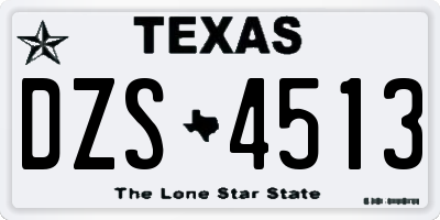 TX license plate DZS4513