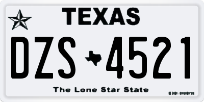 TX license plate DZS4521