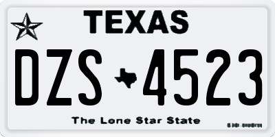 TX license plate DZS4523