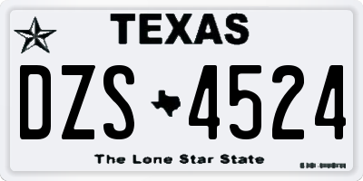 TX license plate DZS4524
