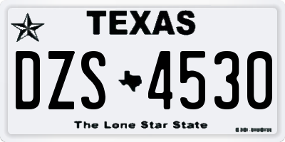 TX license plate DZS4530