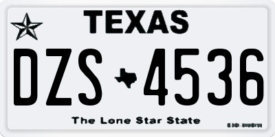 TX license plate DZS4536