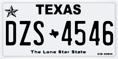 TX license plate DZS4546