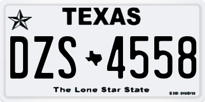 TX license plate DZS4558