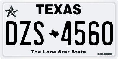 TX license plate DZS4560