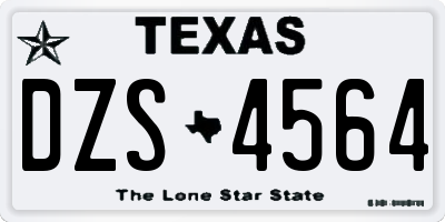 TX license plate DZS4564