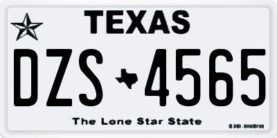 TX license plate DZS4565