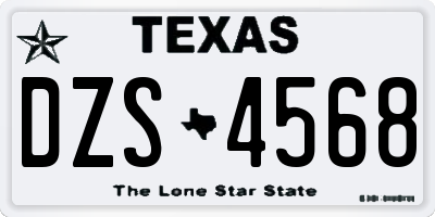 TX license plate DZS4568