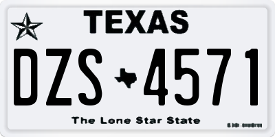 TX license plate DZS4571