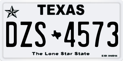 TX license plate DZS4573