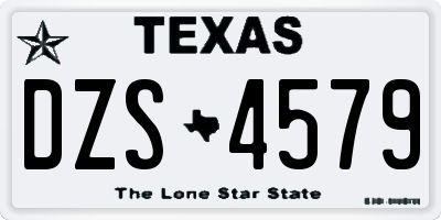 TX license plate DZS4579