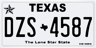 TX license plate DZS4587