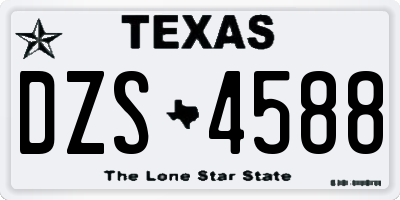 TX license plate DZS4588
