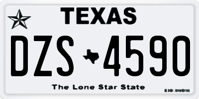 TX license plate DZS4590