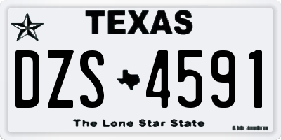 TX license plate DZS4591
