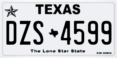 TX license plate DZS4599