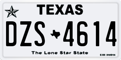 TX license plate DZS4614