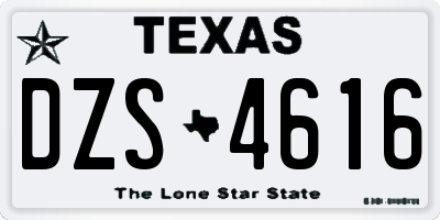 TX license plate DZS4616