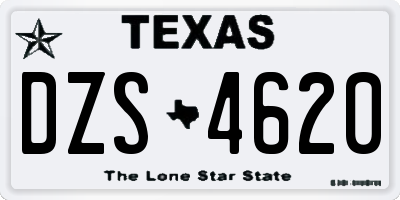 TX license plate DZS4620