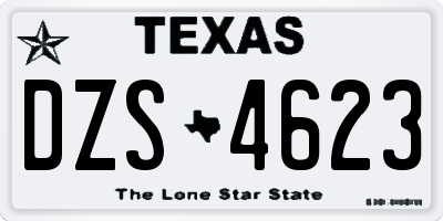 TX license plate DZS4623