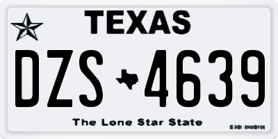 TX license plate DZS4639