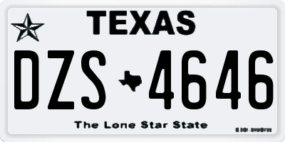 TX license plate DZS4646