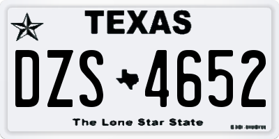 TX license plate DZS4652