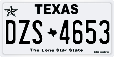TX license plate DZS4653