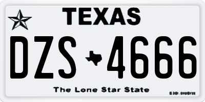 TX license plate DZS4666