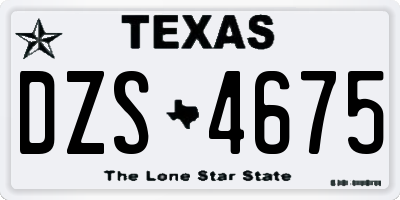 TX license plate DZS4675