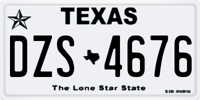 TX license plate DZS4676