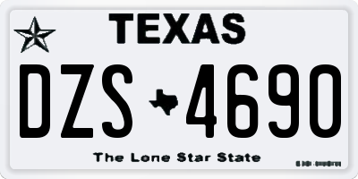 TX license plate DZS4690