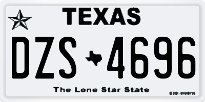 TX license plate DZS4696