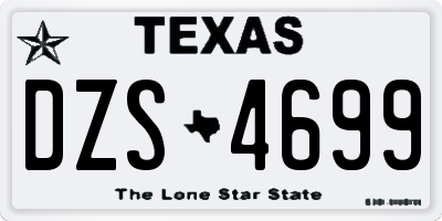 TX license plate DZS4699
