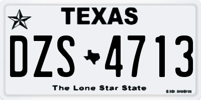 TX license plate DZS4713