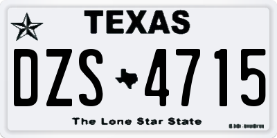 TX license plate DZS4715
