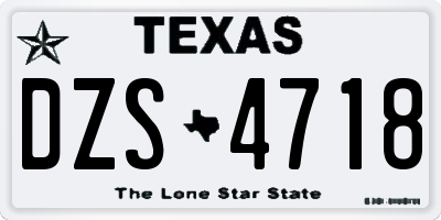 TX license plate DZS4718