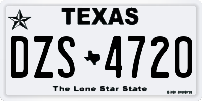 TX license plate DZS4720
