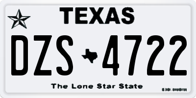TX license plate DZS4722
