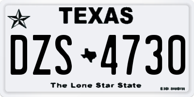 TX license plate DZS4730