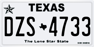 TX license plate DZS4733