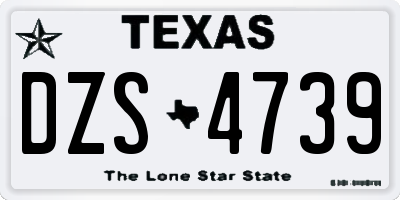 TX license plate DZS4739