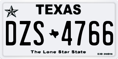 TX license plate DZS4766