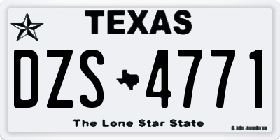 TX license plate DZS4771