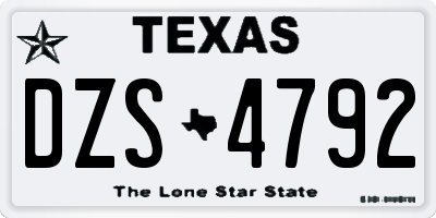 TX license plate DZS4792
